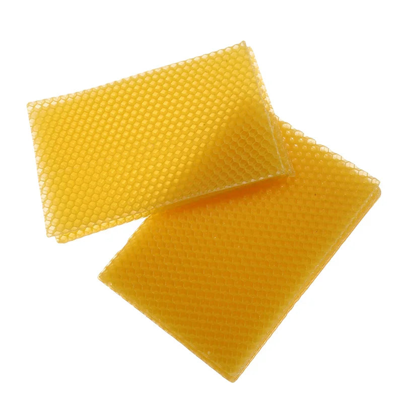 Feuilles de cire d'abeille naturelle, 10 pièces, feuille en nid d'abeille, cadre de cellule de ruche, fond de teint en cire pour la fabrication de bougies, artisanat, fournitures de travaux manuels pour l'apiculture
