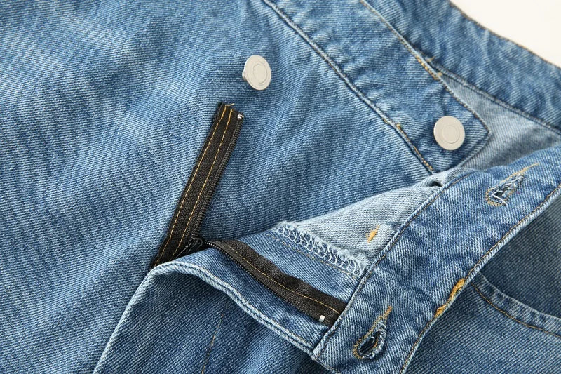 MUJER 2025 Women's Blue Baggy Jeans for Women, High Waisted Mom Jeans, Wide Leg Denim Pants, Summer Jeans