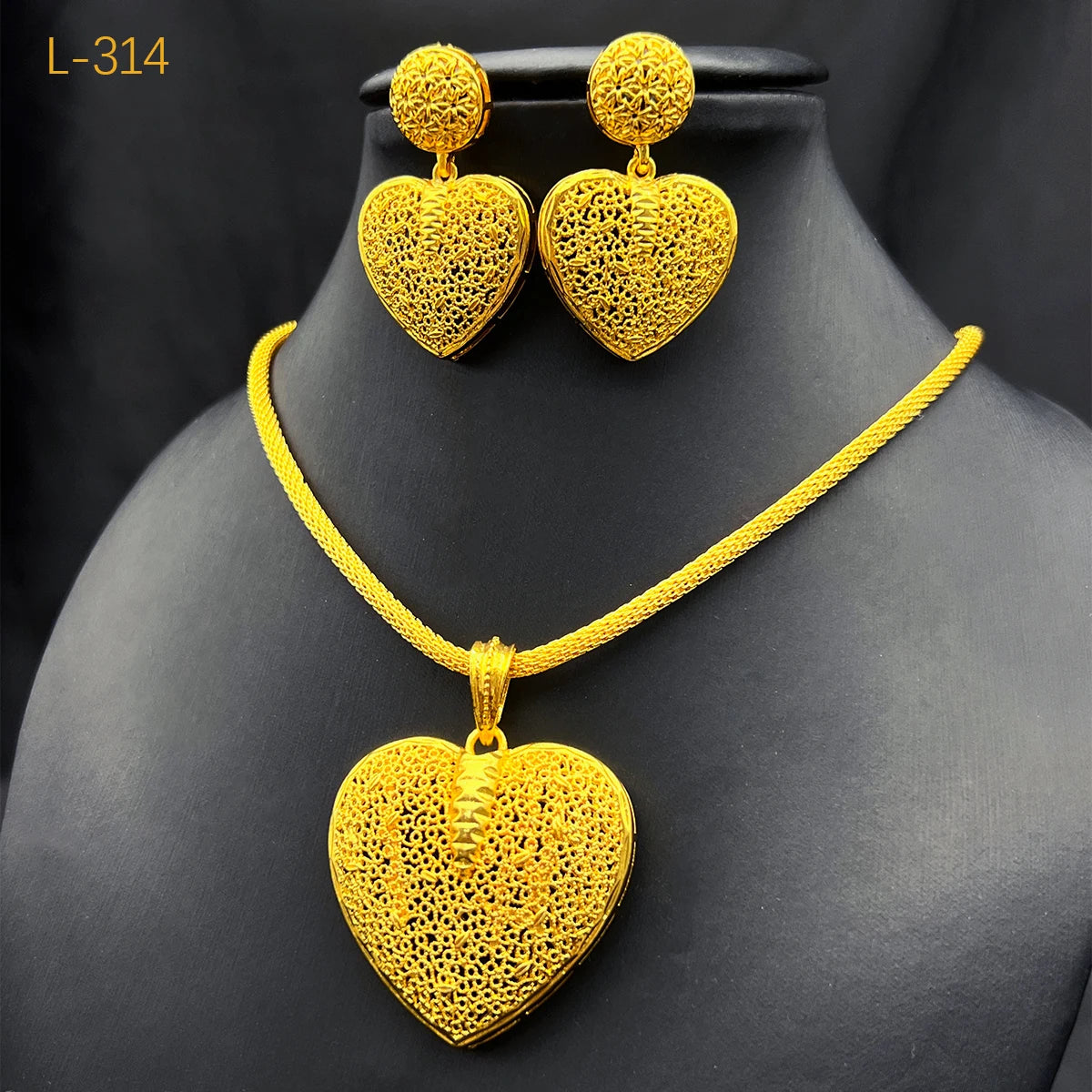 Ensembles de bijoux éthiopiens pour femmes, pendentif gouttelette, colliers de la présidence, boucles d'oreilles, ensemble de deux pièces, document en or 24 carats, cadeaux de fête de mariage érythréen