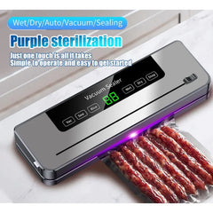 Scelleuse sous vide électrique, coupe intégrée, cuisine, stockage des aliments, bouton tactile, Machine sous vide pour emballage de scellage des aliments secs/humides