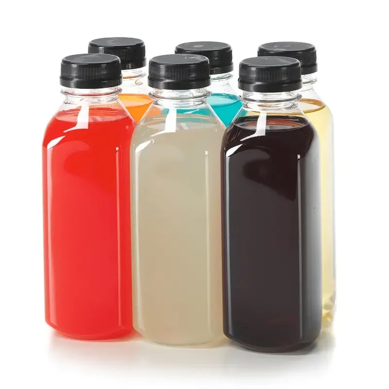 2 ou 6 jus en plastique réutilisables HI avec couvercle, 5 Oz, 8 Oz, 12 Oz, 16 oz, idéal pour la Smunvétérans wn ie, le lait, etc. -Facile à nettoyer et à compléter-Leak-Verde pour Bpa