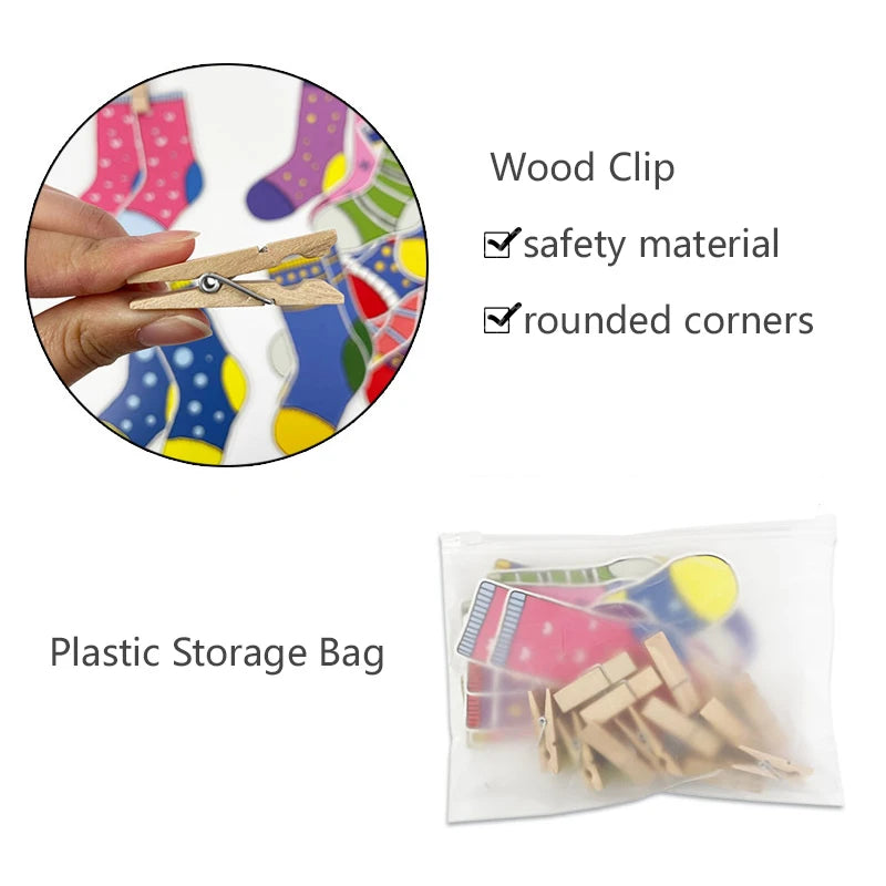 Matériel Montessori pour tout-petits, jouets de bricolage, chaussettes, tri des couleurs, jeux assortis, jouets d'apprentissage éducatif précoce, outils pédagogiques préscolaires