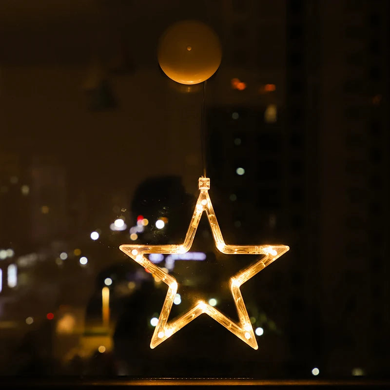 Lumières LED de Noël pour la décoration de la chambre à coucher, ornements de la maison, fenêtre, verre, batterie chaude