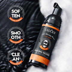Mousse à raser pour hommes, 60ml, douce, non irritante, propre, lisse, adoucit les favoris, barbe, crème de rasage pour hommes, accessoires de toilettage
