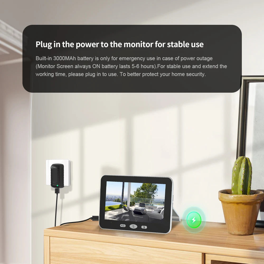 Tuya Smart Life 1080P WiFi vidéo sonnette batterie 100% système d'interphone de porte sans fil PIR caméra extérieure 5 pouces écran de moniteur
