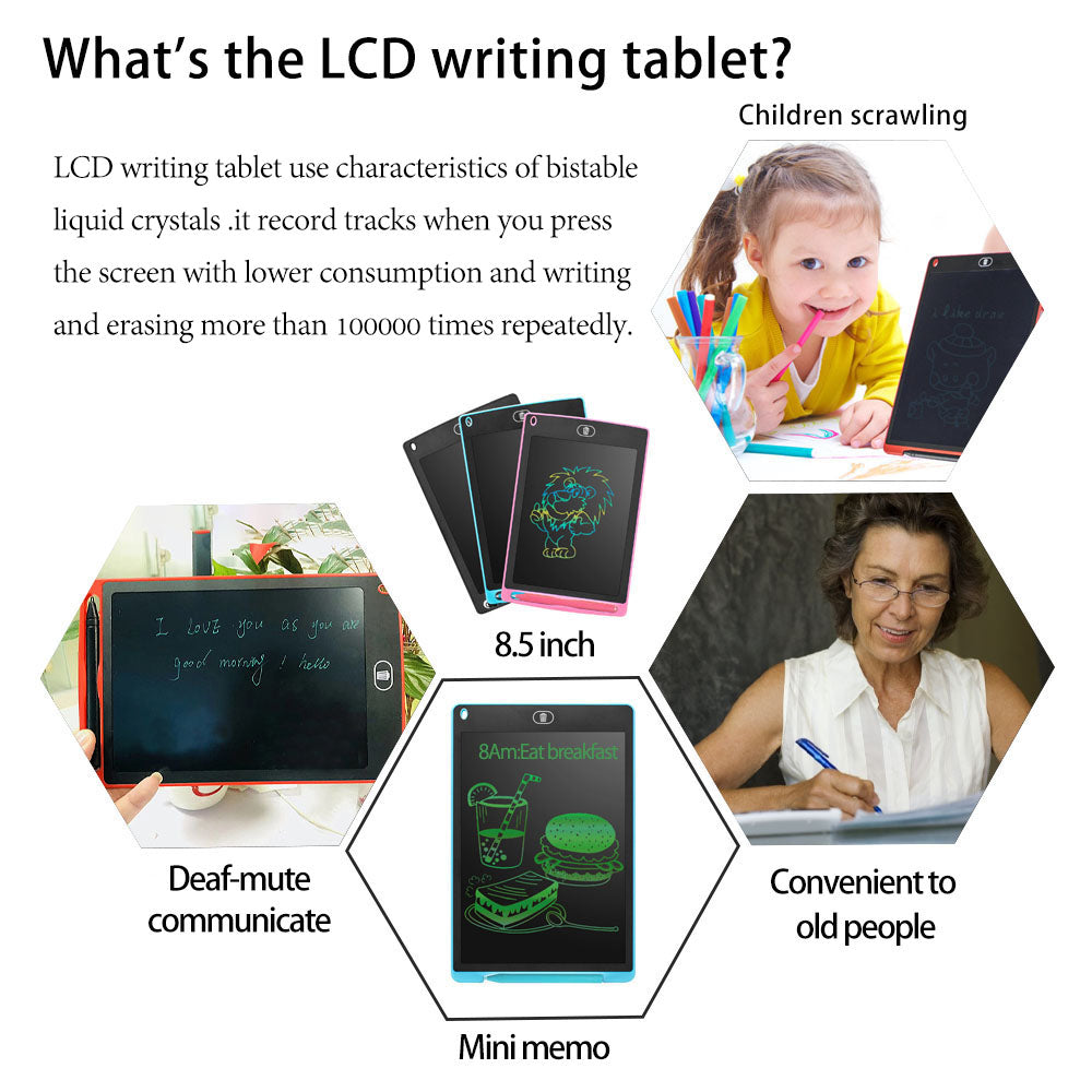 Planche à dessin électronique de 8.5 pouces, jouets pour enfants, écran LCD, tablette de dessin graphique numérique, bloc d'écriture électronique