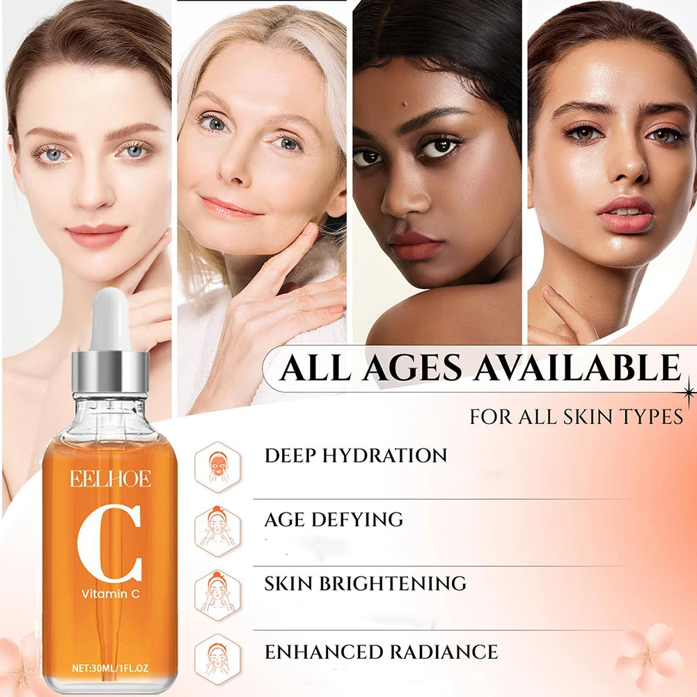 Sérum à la vitamine C et crème à la vitamine C pour le visage, série hydratante quotidienne, soin pour la peau hydraté et dodu, sérum éclaircissant, même le teint