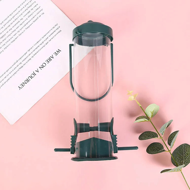 Pet bird feeder, outdoor hanging food dispenser, multiple holes, small bird feeder, automatic foot feeder, bird supplies