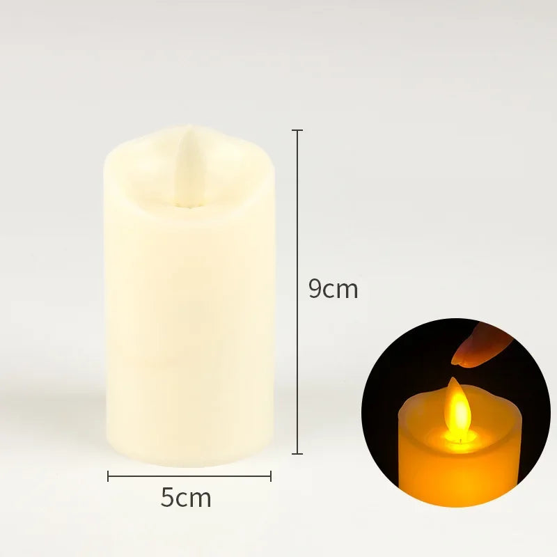 Bougies LED vacillantes sans flamme, fonctionne à piles, pour mariage, fête d'anniversaire, ambiance romantique, décoration de maison, lumière chaude, flamme 3D