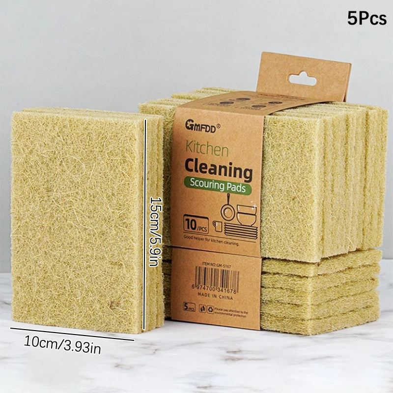 Éponges en microcarence de sisal pour la vaisselle, éponges végétales écologiques, fibre naturelle, livres, gril, accessoires de cuisine, 5 pièces, 10 pièces