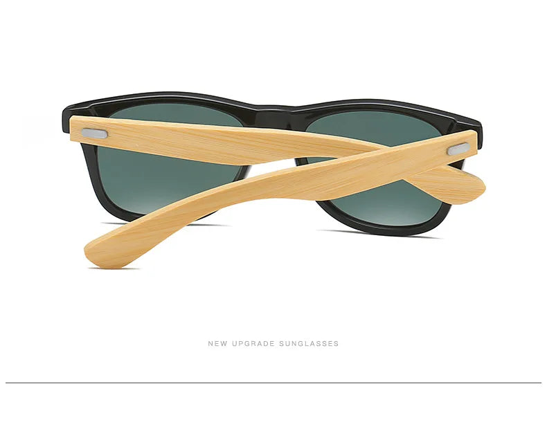 Lunettes de soleil en bois de bambou pour hommes et femmes, classiques, Non polarisées, UV400, Vintage, pour la conduite, noires, pour la pêche, UV400