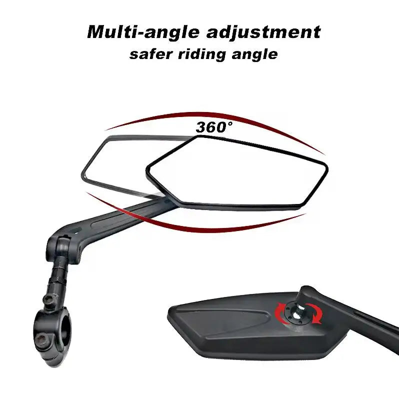 Rétroviseur de vélo VTT HD réflexion miroir batterie vélo réglable miroir accessoires d'équitation en plein air