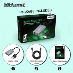 Adaptateur HDMI Bitfunx pour consoles de jeu rétro classiques XBOX, câble HD, accepte le son Surround numérique Dolby 5.1