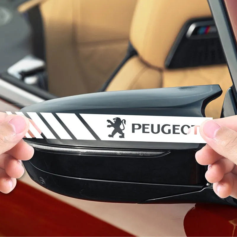 Bandes de course à rayures en PVC pour voiture, autocollants pour rétroviseur, Badge pour Peugeot 608 107 BB1 HX1 Partner 3008 4008 2008 5008 4007 6008