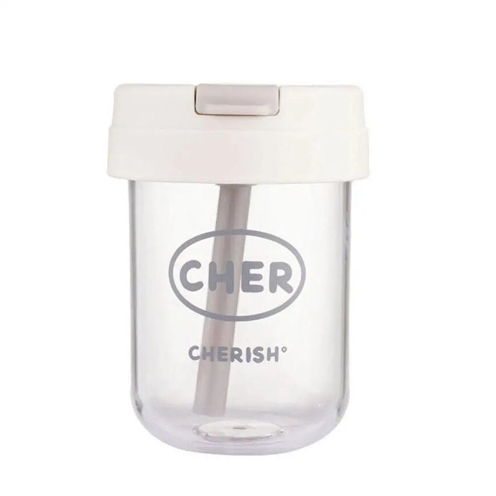 Mini Bouteille d'Eau avec Paille Anti-Chute pour Enfant Fille, 300ml, Mignon, Portable, pour dehors en Plein Air, Lait, Café, Frite, Thé