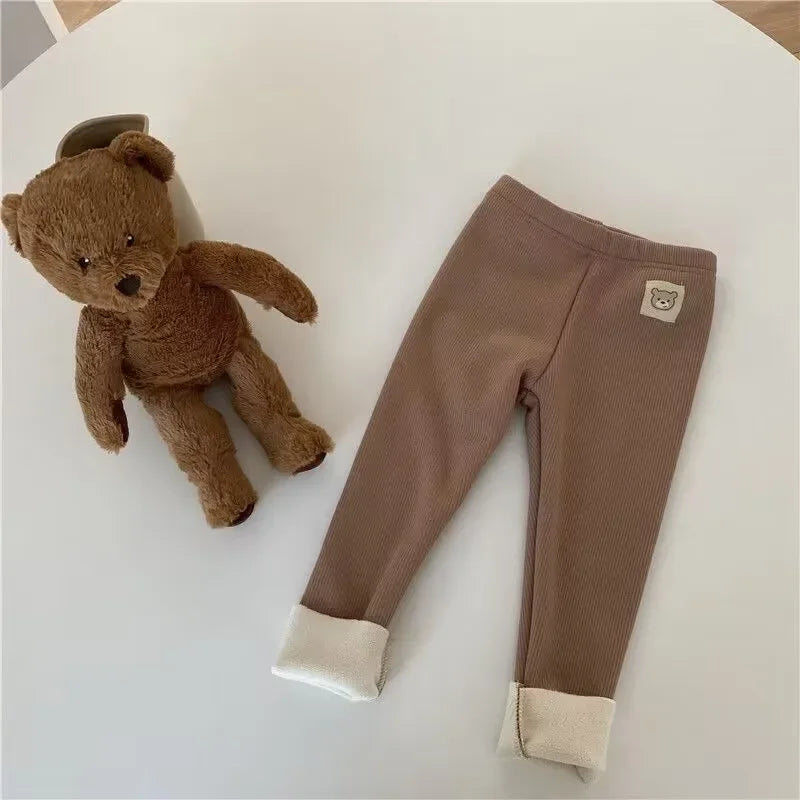 Pantalons pour enfants garçons automne hiver épais chaud filles Leggings couleur unie pantalons pour enfants vêtements pour enfants