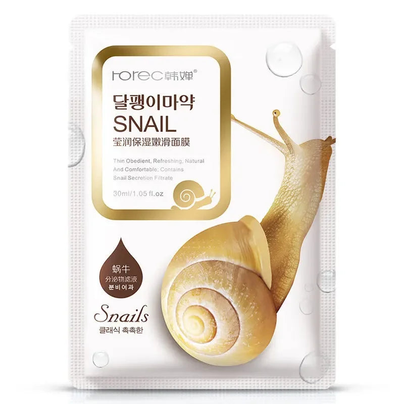 Masque Facial hydratant d'escargot, 10 pièces, réapprovisionnement, contrôle du sébum, feuille pour le visage tendre, soins pour la peau, cosmétiques coréens