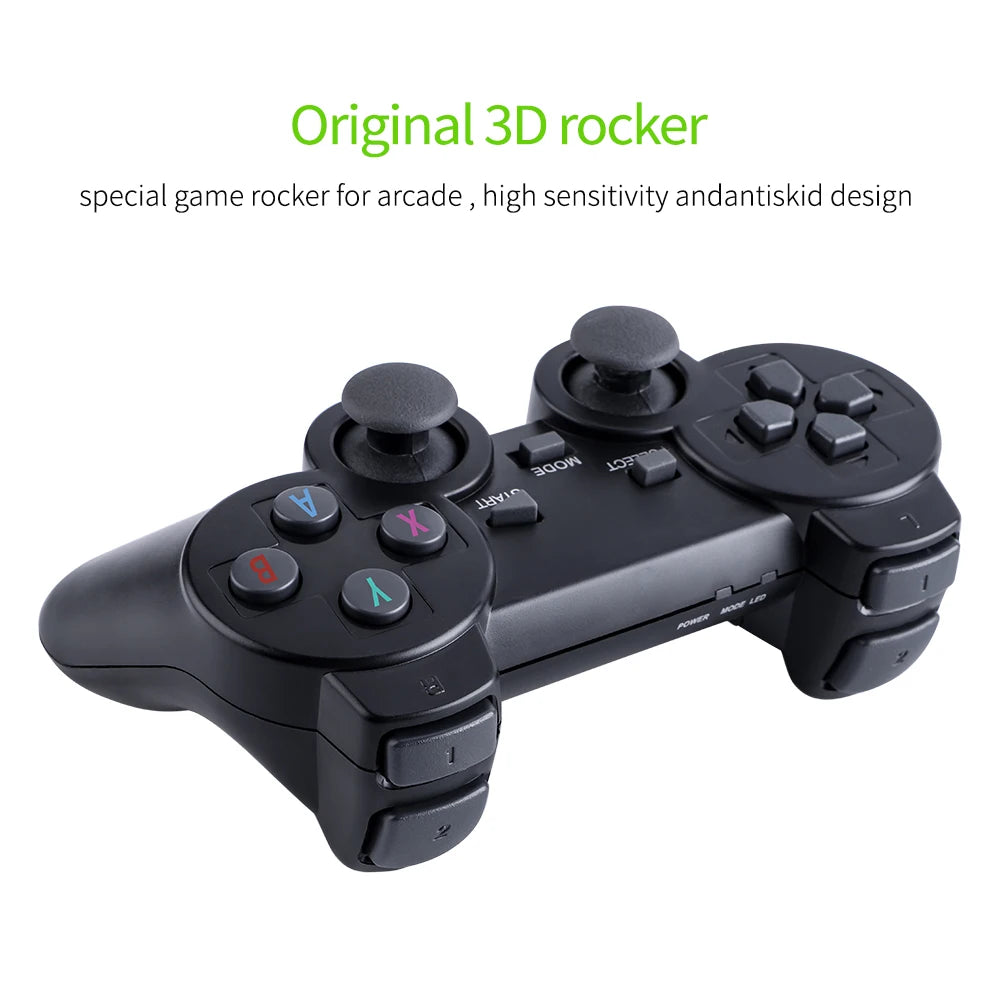 2.4G Video Game Console, Dual Wireless Controllers, 4K Game Stick, 20000 Games, 64GB/32GB Storage, Retro Games for PS1/GBA Boy, Christmas Gift