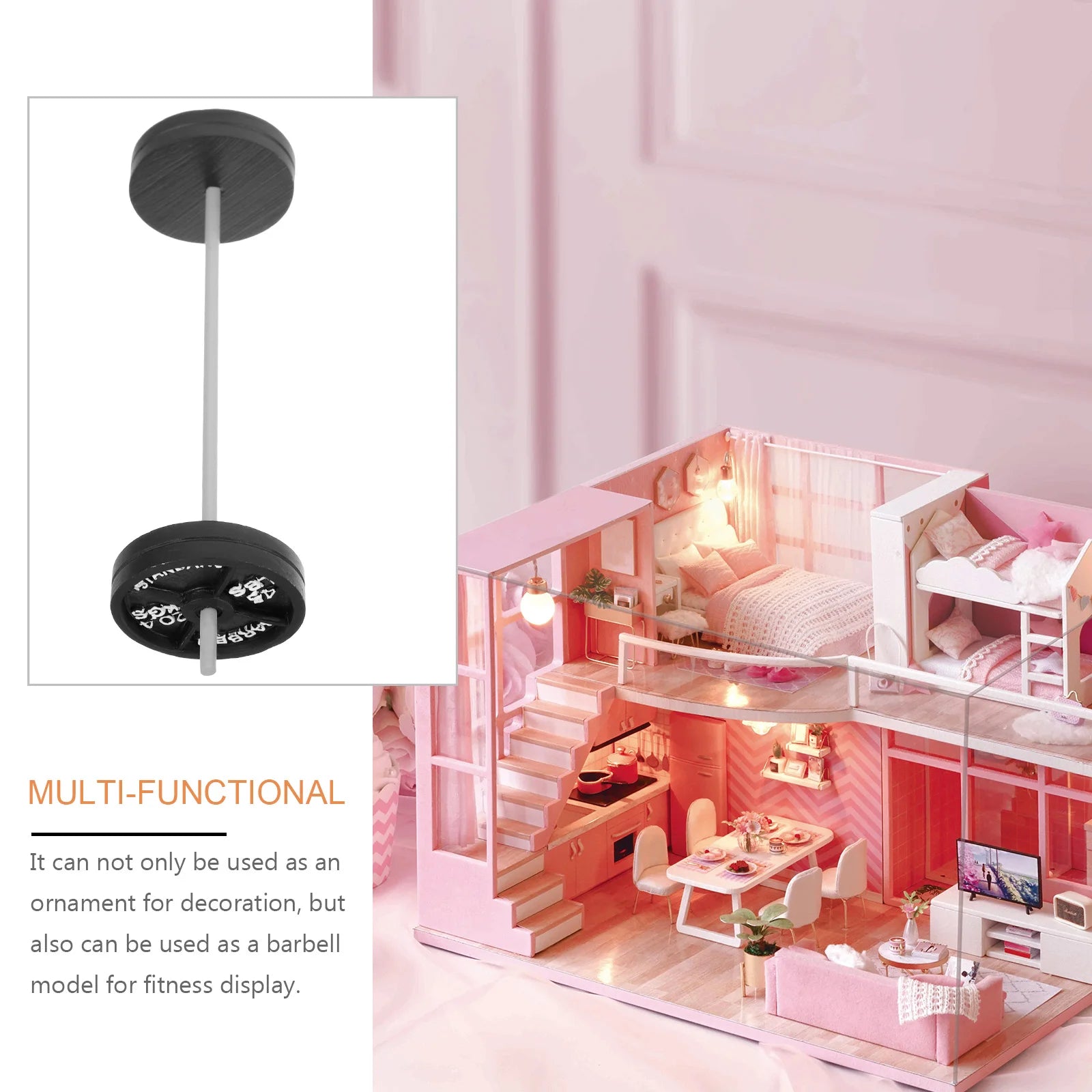 Mini jouets en plastique pour bébé, modèle d'haltères, accessoires de fitness, décoration de maison, ornement l'inventaire, petites courses d'haltères