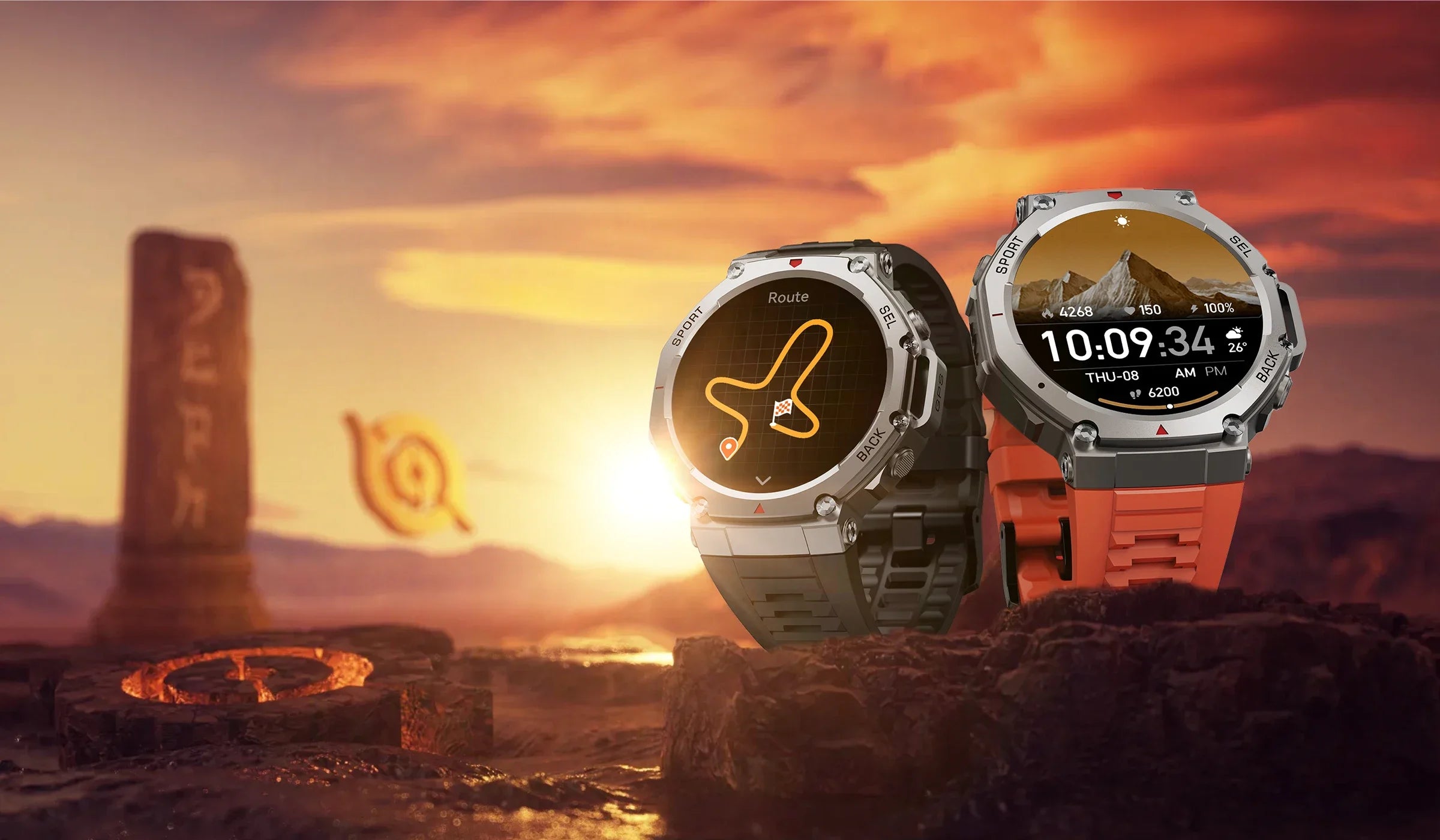 Montre intelligente militaire T-Rex, 3 GPS intégrés, boussole, altimètre, barométrique, 5iko, IP69K, étanche, AMOLED, appel Bluetooth, montre intelligente