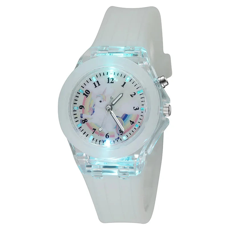 UTHAI C22 montre pour enfants montres brillent la nuit Quartz horloge numérique bracelet en Silicone mignon filles école primaire