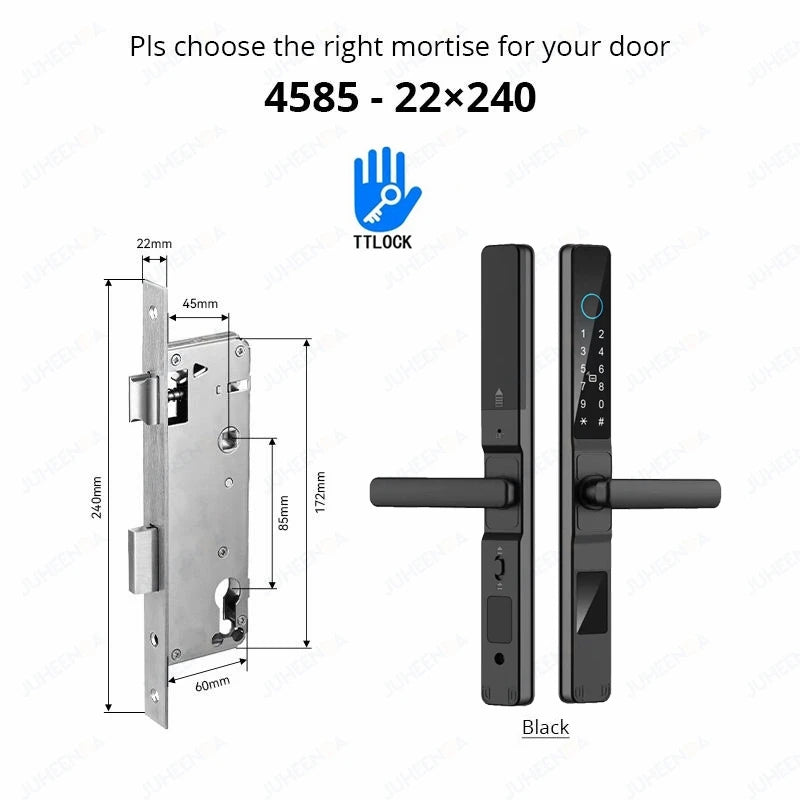 Serrure intelligente pour porte coulissante étanche, application TTLock Alexa, Code numérique par empreinte digitale, carte RFID, Anti-serrure électronique en verre d'aluminium