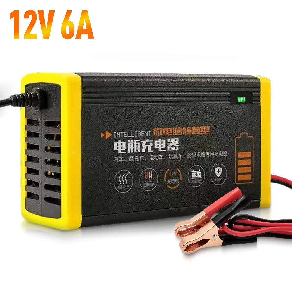 Chargeur de batterie de voiture 10A 12V chargeur de batterie automobile 24V 5A accessoires de voiture affichage numérique détection impulsion réparation chargeur de voiture
