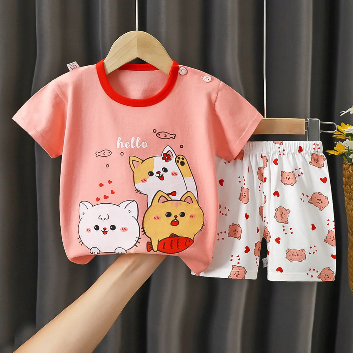 Mode bébé filles vêtements été bébé filles ensembles mignon filles T-shirt + Shorts ensembles enfant en bas âge vêtements bébé filles vêtements