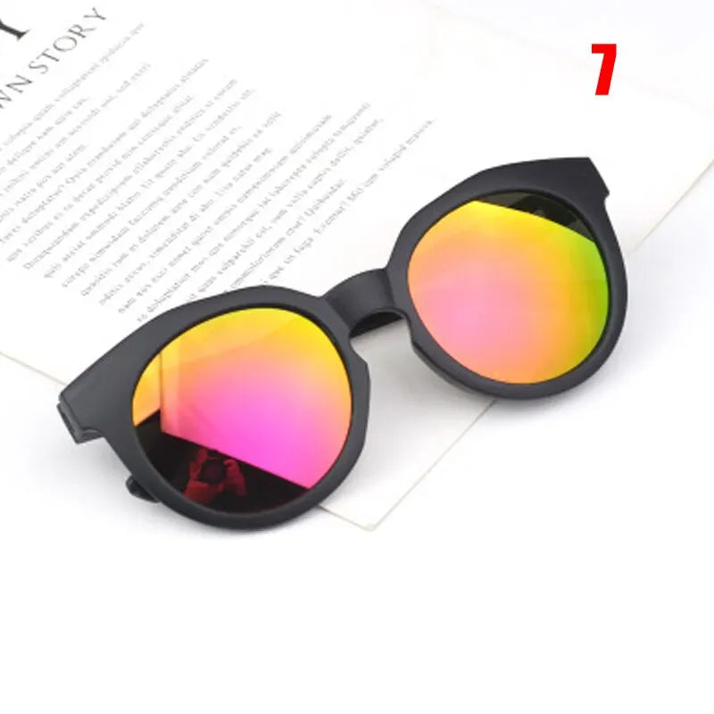 Lunettes de soleil rondes colorées pour enfants, classiques, rétro, mignonnes, UV400, pour garçons et filles, offre spéciale