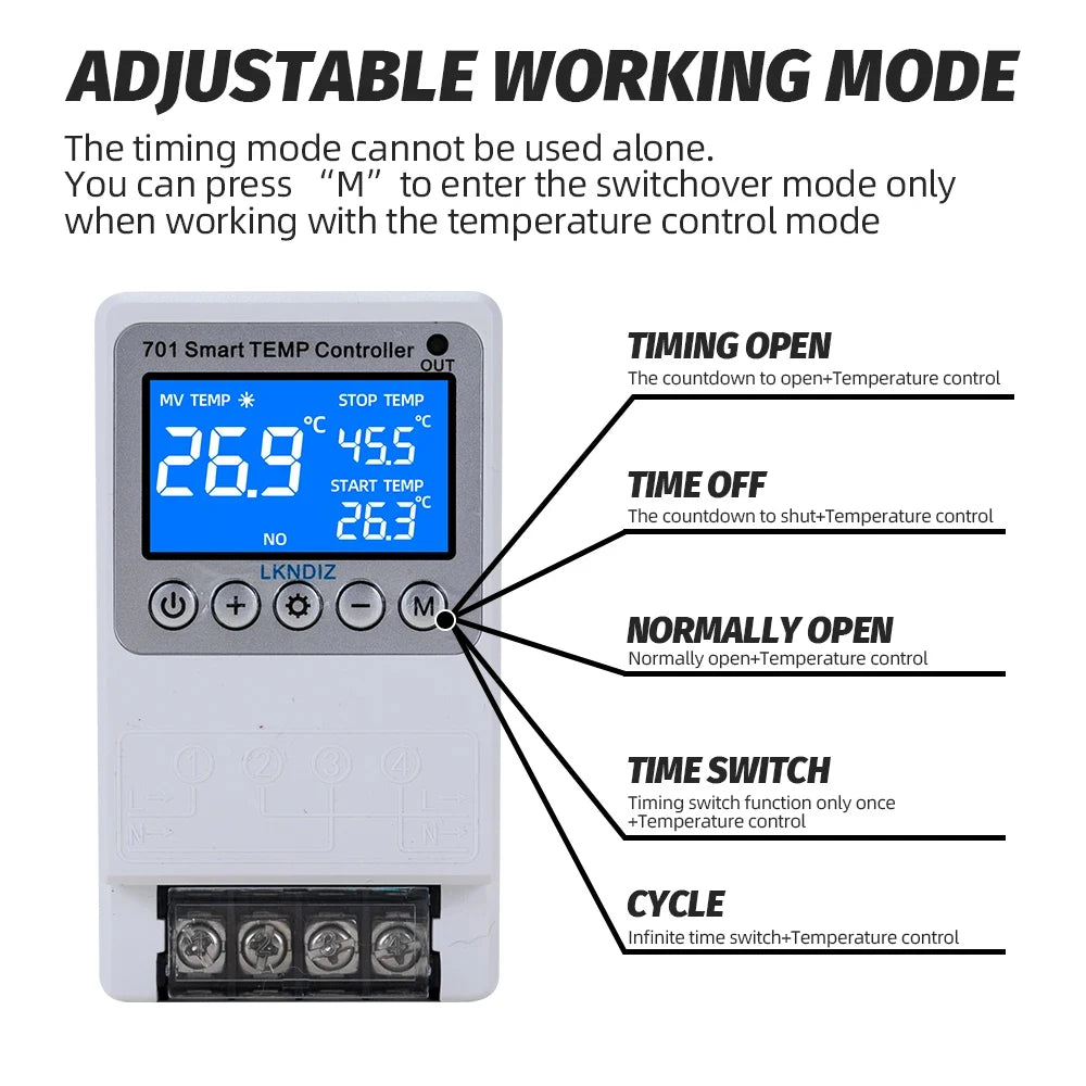 Contrôleur WIFI intelligent de température, Thermostat Constant, interrupteur de contrôle de synchronisation, contrôle du Cycle, Option de tête de capteur Multiple