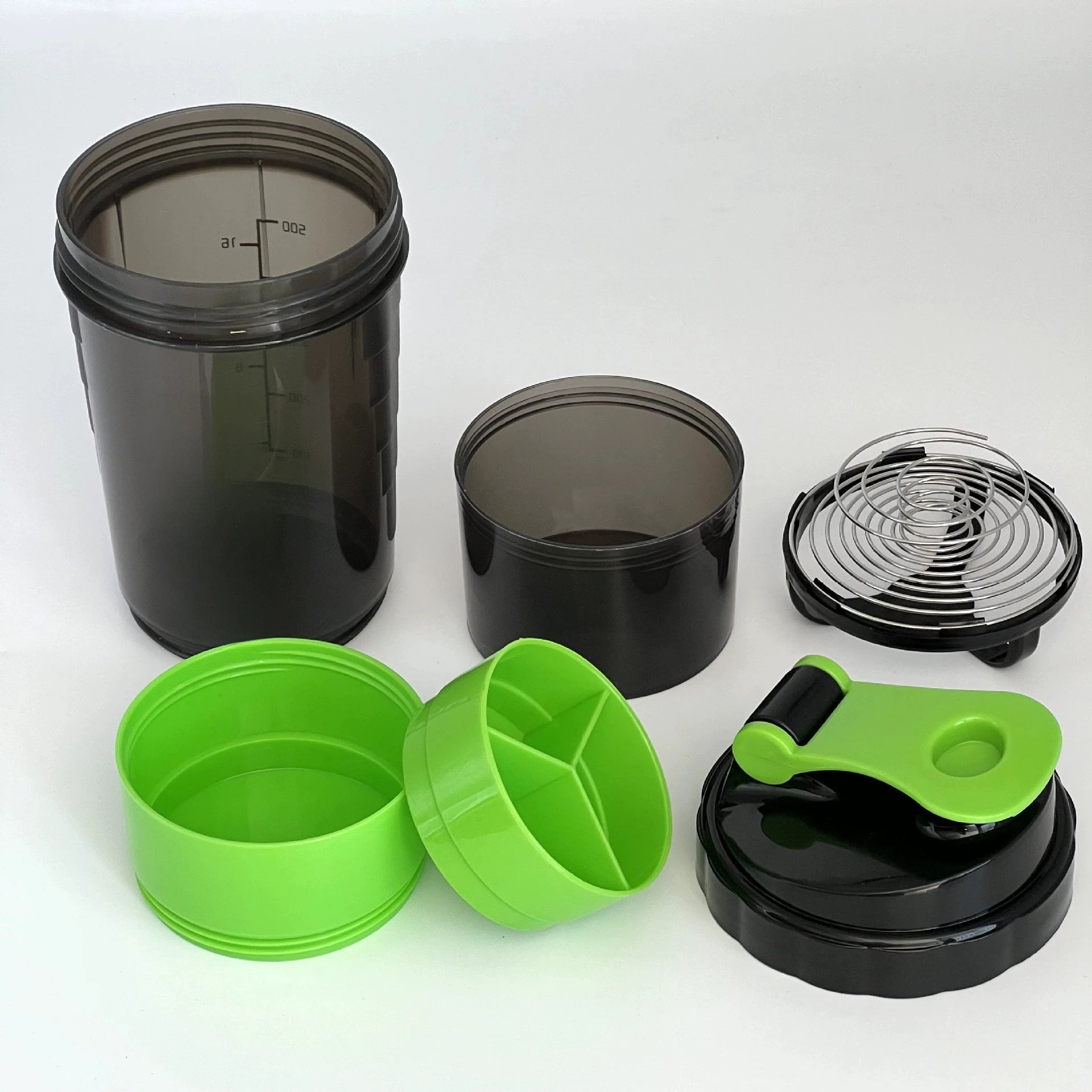 Bouteille de protéines Shaker à 3 couches, tasse à secouer la poudre, bouteille d'eau, tasse de mélange en plastique, bouteille d'exercice de musculation