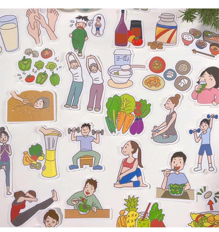 Autocollants pour manuel de nourriture légère, 25 pièces, perte de poids, sport, nutrition, Yoga, course à pied, manuel, Album journal intime, décoration étanche