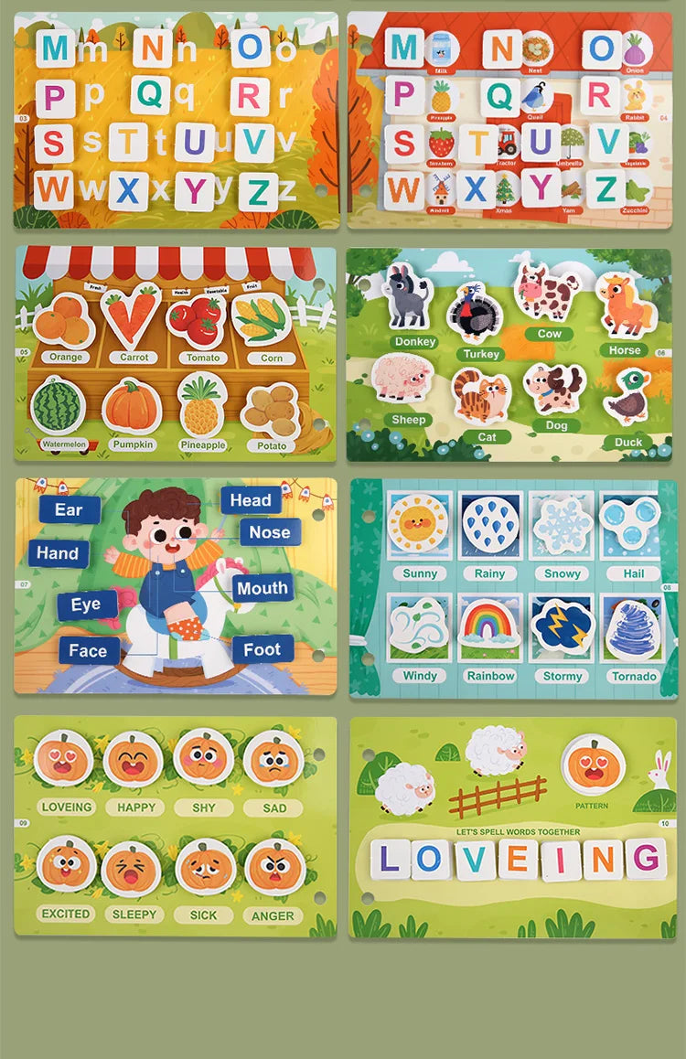Livre Montessori pour bébé, mon premier livre silencieux, jouet éducatif pour l'apprentissage précoce, jeu assorti pour bébés de 2 à 3 ans