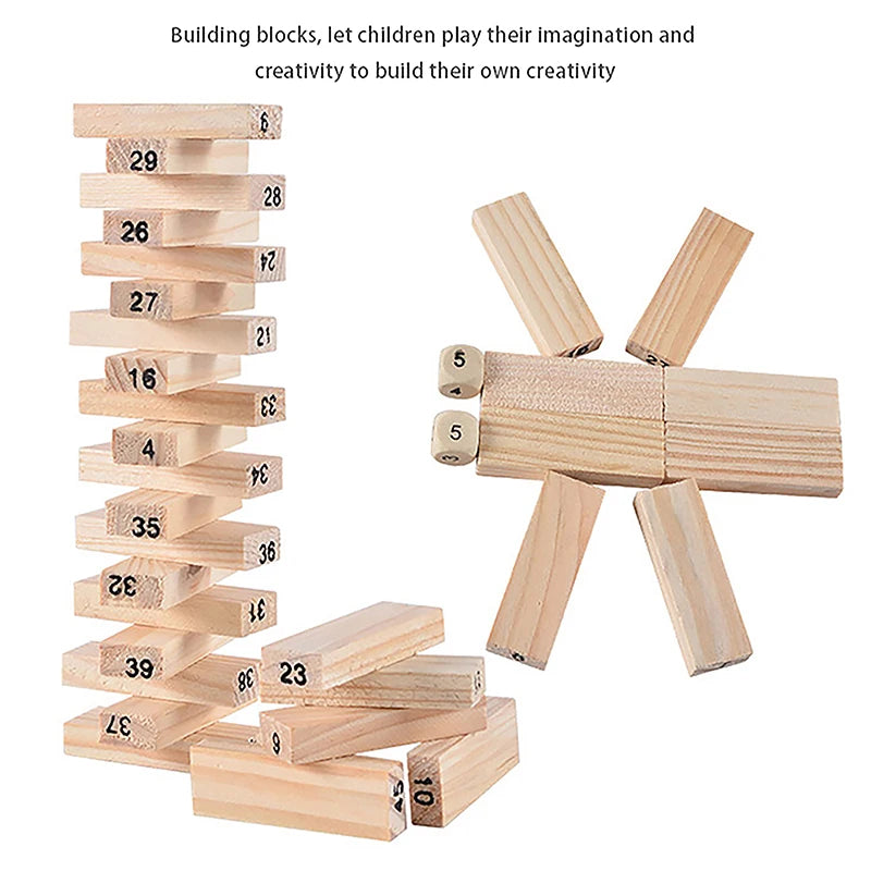 Jeu de société coule parent-enfant, puzzle en bois massif, tour à empiler haute, nuits de dessin pour enfants