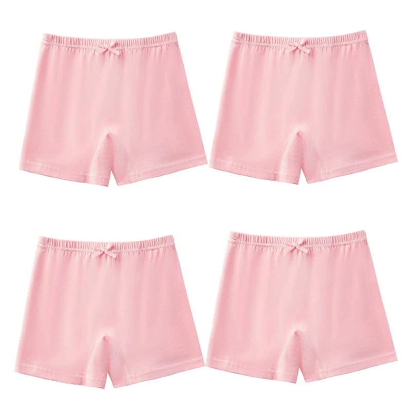 Culottes pour enfants filles, 4 pièces, pantalons de sécurité respirants en coton doux, sous-vêtements de couleur unie, Leggings quatre saisons à la mode pour 2 à 13 ans