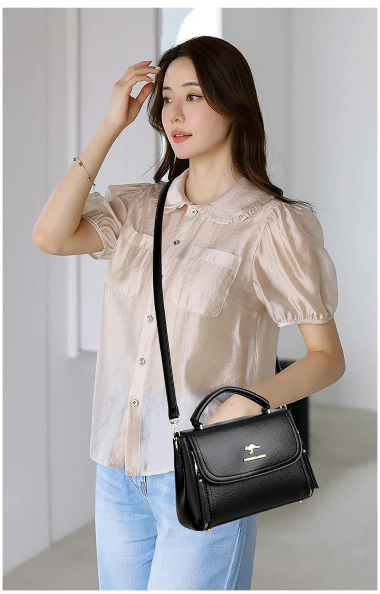 Women's soft leather top-handle bags, luxury design, insider messenger bags, high-quality handbags and purses, CommConsul Handbag 