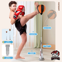 Sac réflexe de boxe gonflable pour l'entraînement de réaction, de visée et d'agilité, équipement de Fitness à domicile, sac de boxe d'installation en un clic