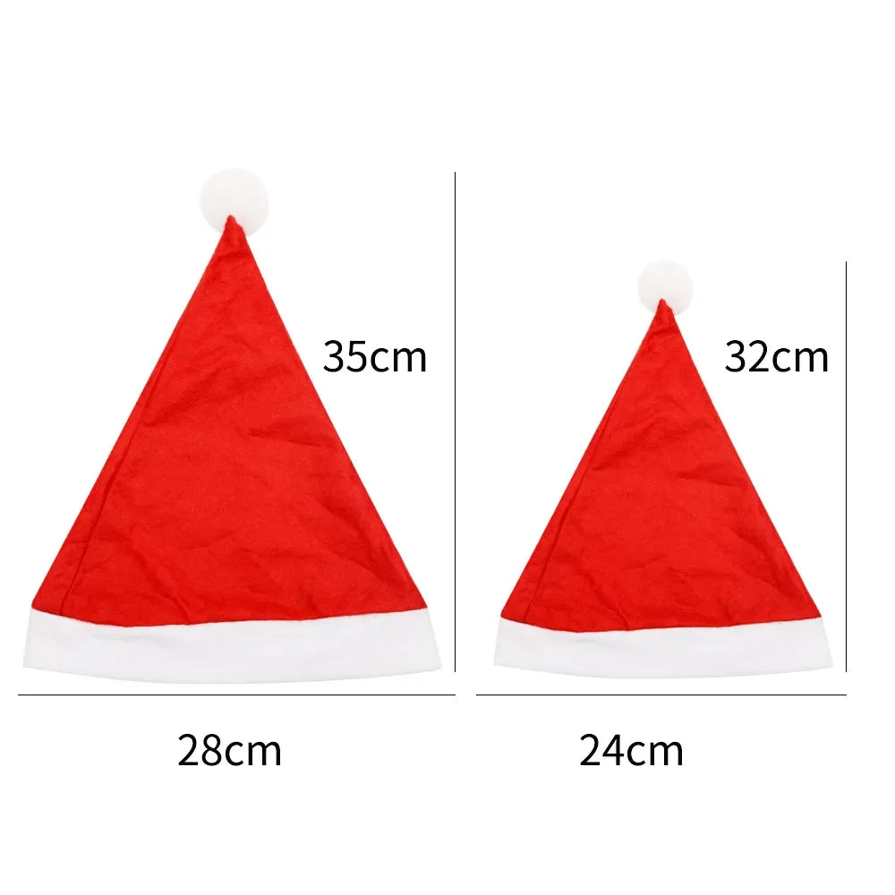 Chapeau de Noël rouge pour adultes et enfants, père Noël de dessin animé, arbre de Noël, articles de fête, cadeaux de Noël, décorations