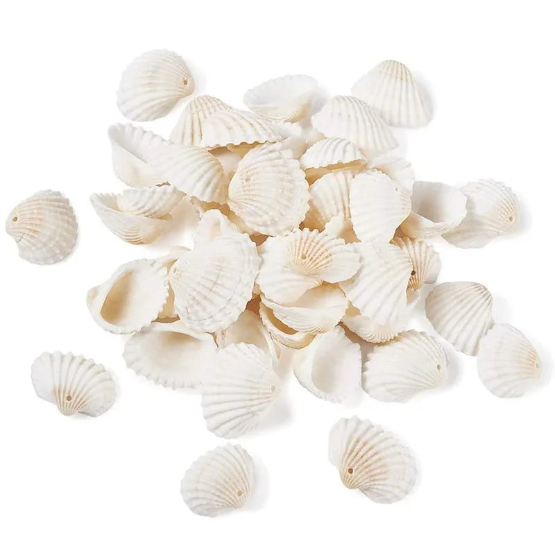100 pièces 15MM coquille naturelle conque matériel avec trou collier Bracelet boucle d'oreille pendentif accessoires bricolage artisanat fournitures décorer