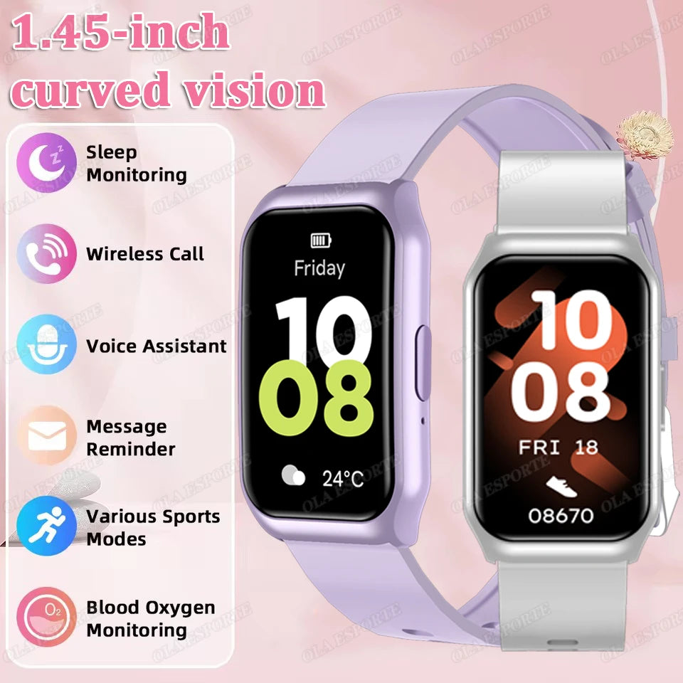 Nouveau écran incurvé montre intelligente 2025 pour montre de santé fréquence cardiaque sang oxygène/pression moniteur de sommeil sport étanche Smartwatch