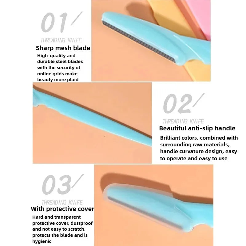 Women's eyebrow and facial razor, versatile exfoliating dermaplaning tools with precision cover, safe beauty, new