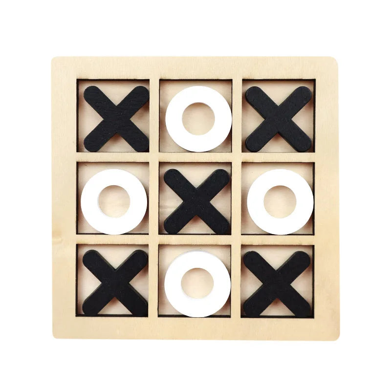 Jeu de puzzle Tic Tac Toe en bois pour deux joueurs, jeu de société interactif de logique et de stratégie, fête de famille, anniversaire, cadeau pour garçons et filles
