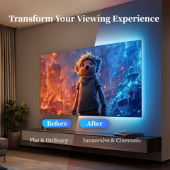 Rétroéclairage TV LED HDMI Sync avec éclairage d'ambiance dynamique |   Fonctionne avec TV Box/PS5 |   Plug & Play, Mode de jeu