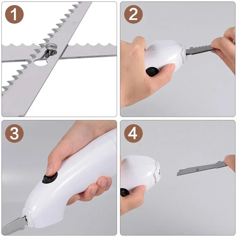 Couteau à steak électrique en acier inoxydable, outil de coupe sans fil, coupe facile, produits ménagers, portable, aste