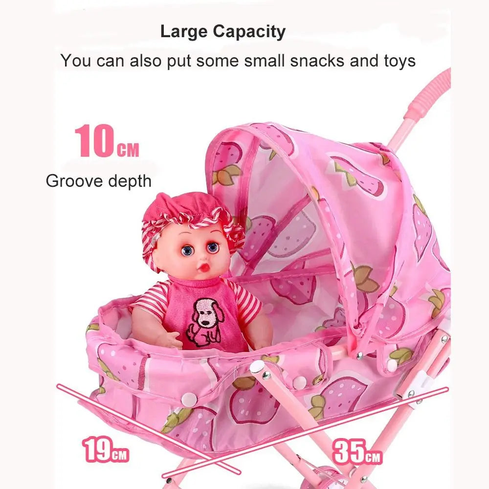 Poupées landau bébé poussette jouer jeu enfants maison accessoires meubles jouet semblant jouer jouet pour les tout-petits petites filles garçons enfants