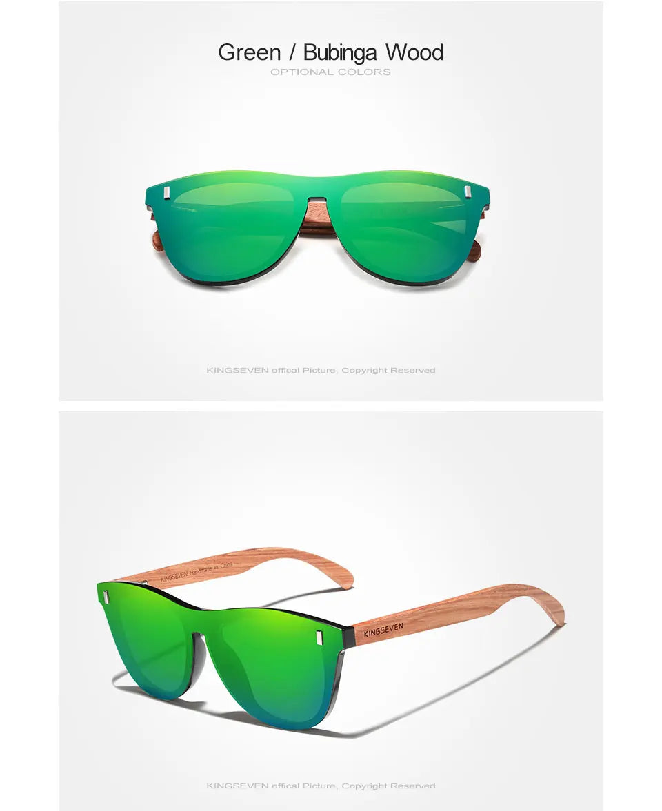 KINGSEVEN hommes lunettes de soleil en bois femmes polarisées rétro lunettes de soleil bois Oculos de sol