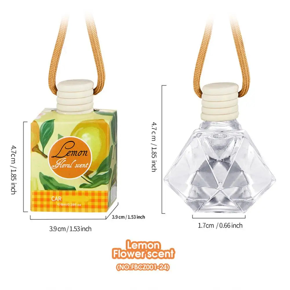 Diffuseur d'aromathérapie pour voiture, bouteille en verre suspendue, désodorisant automatique pour huiles essentielles, décor d'ornement de parfum de voiture naturel