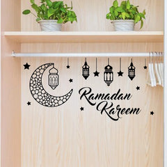 Ramadan wall stickers for wall decoration, Islamic Muslim wall stickers, Eid Mubarak, lantern, moon, star, window, Ramadan