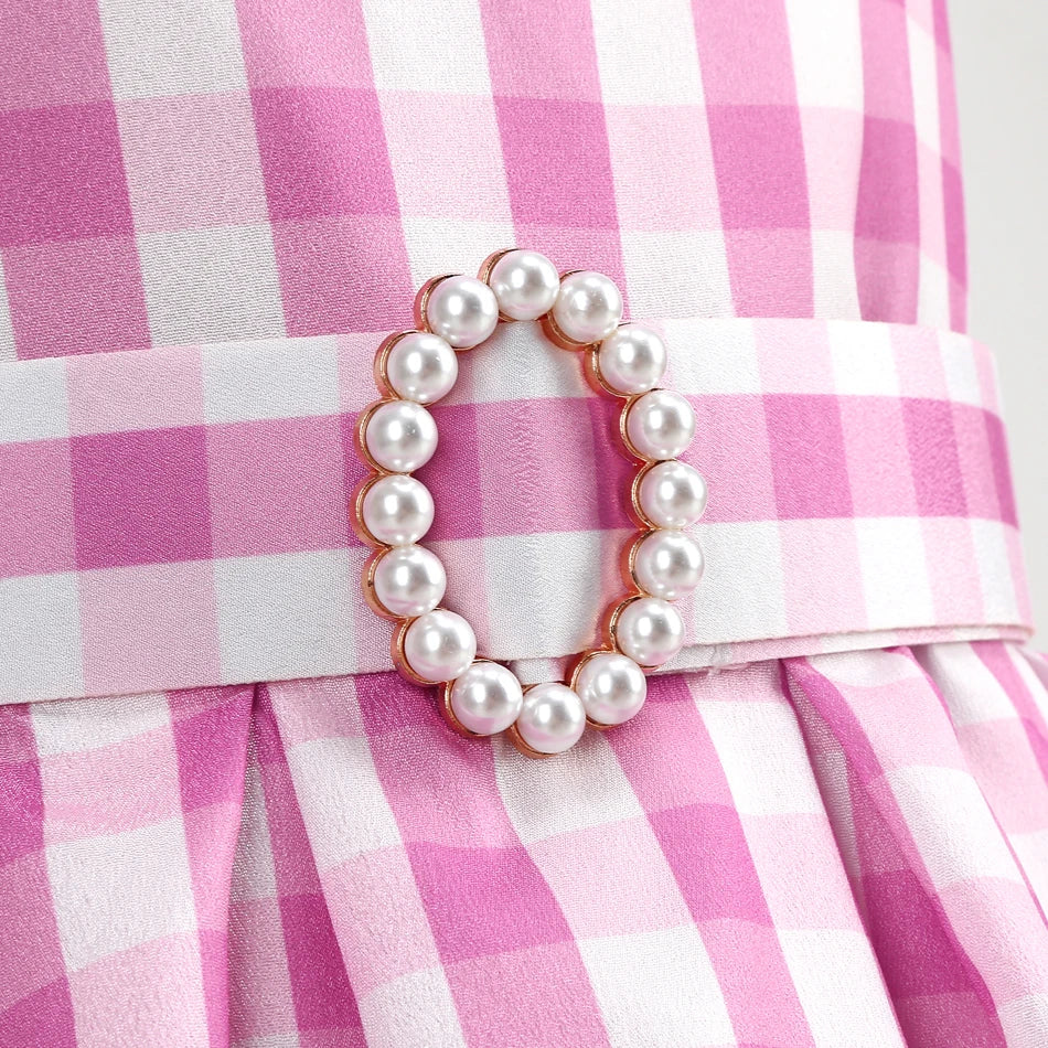 Robe de Costume à carreaux pour filles, pour anniversaire, Halloween, vêtements pour enfants, robes de fête, princesse Cosplay