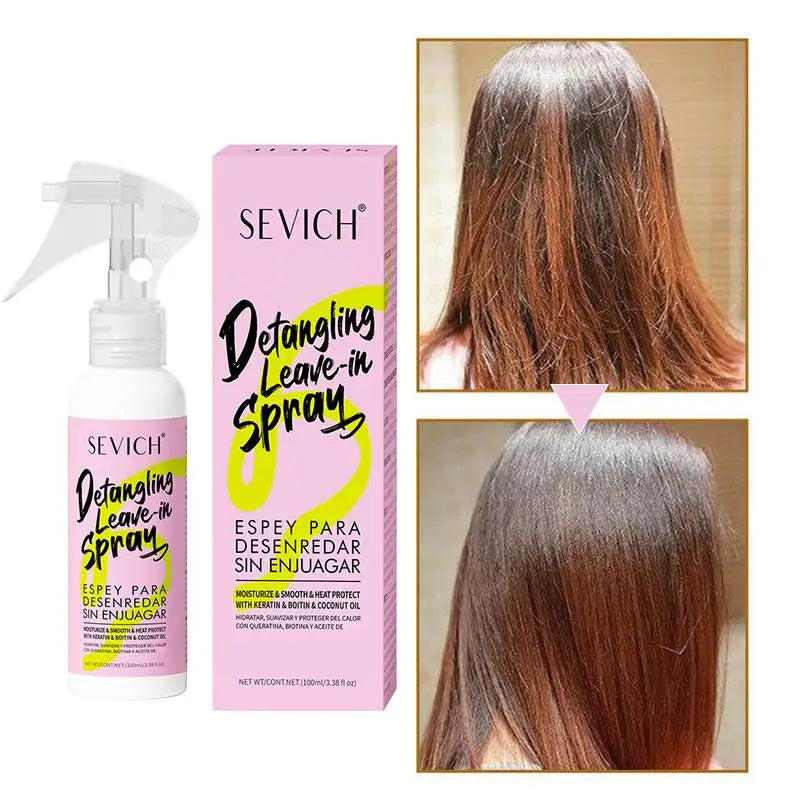 Keratin hair smoothing spray, conditioner, keratin hair treatment for dyeing, anti-frizz, damaged hair, softens, shine-enhancing treatment oil